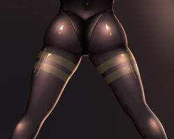 Rule 34 | 1girl, artist request, ass, ass focus, bodysuit, from behind, ganyu (genshin impact), genshin impact, head out of frame, highres, leotard, pantyhose, shiny clothes, solo