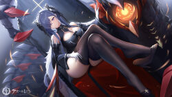 Rule 34 | 1girl, absurdres, ainrichman, ass, august von parseval (azur lane), azur lane, bare shoulders, black footwear, black thighhighs, clothing cutout, cross, crossed legs, curled horns, detached sleeves, dress, dutch angle, full body, gloves, hair over one eye, high heels, highres, horns, iron cross, legs, light smile, long hair, looking at viewer, md5 mismatch, mechanical horns, microdress, non-humanoid robot, purple eyes, purple hair, robot, robot animal, robot dragon, shoe dangle, shoes, sitting, solo, thighhighs, thighs, throne, underboob cutout, very long hair, white gloves