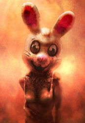 Rule 34 | 1girl, blood, cosplay, dress, female focus, gender request, genderswap, gown, highres, mascot, rabbit, robbie the rabbit, rust, ryohei hase, silent hill, silent hill (series), silent hill 3, silent hill 4: the room, solo