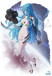 Rule 34 | 1girl, absurdres, ayanami rei, blue hair, bodysuit, bracer, breasts, darkmuleth, evangelion: 3.0+1.0 thrice upon a time, hairpods, highres, interface headset, long hair, medium breasts, neon genesis evangelion, official alternate hair length, official alternate hairstyle, pilot suit, plugsuit, rebuild of evangelion, red eyes, solo, very long hair, white bodysuit