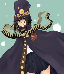 Rule 34 | 00s, boogiepop, boogiepop (character), brown eyes, chain, cloak, hat, itsukage, skirt, solo