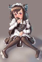 Rule 34 | 1girl, animal ears, blush, child, cosplay, covering own mouth, dkoro, highres, long hair, looking at viewer, original, sitting, solo, tail