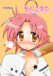 Rule 34 | 00s, aoi manabu, brown eyes, kogami akira, lucky star, oversized clothes, pink hair, solo