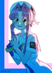 Rule 34 | 1girl, absurdres, aria (manga), aria company uniform, artist name, beret, blue bow, blue bowtie, blue ribbon, blush, bow, bowtie, commentary, dress, english commentary, eyelashes, gloves, gold trim, green eyes, hair intakes, hair tubes, hands up, hat, hat ribbon, highres, leaning forward, looking at viewer, mizunashi akari, open mouth, own hands together, parted bangs, pink hair, ravi-617, ribbon, sailor collar, shadow, short hair with long locks, short sleeves, single glove, solo, teeth, twitter username, upper teeth only, white dress
