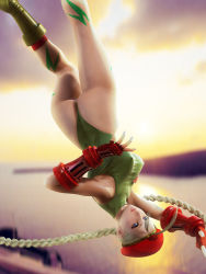 Rule 34 | 1girl, 3d, ass, beret, blonde hair, blue eyes, braid, breasts, cammy white, capcom, cloud, female focus, gloves, hat, highleg, incise soul, large breasts, leotard, long hair, m-rs, outdoors, sky, solo, street fighter, water