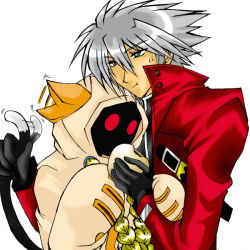 Rule 34 | arc system works, blazblue, blush, happy, holding, holding with tail, prehensile tail, ragna the bloodedge, tail, tail grab, taokaka