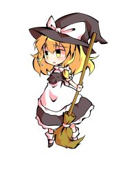 Rule 34 | 1girl, apron, black eyes, black footwear, blonde hair, blush, bow, broom, chibi, dairi, dress, frills, full body, grey dress, grey hat, hair between eyes, hair bow, hat, hat bow, kirisame marisa, looking to the side, medium hair, open mouth, puffy short sleeves, puffy sleeves, shaded face, shirt, shoes, short sleeves, simple background, socks, solo, standing, tachi-e, touhou, transparent background, white apron, white background, white bow, white shirt, white sleeves, white socks, witch hat, yellow eyes