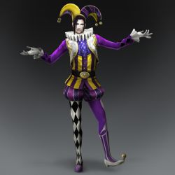 Rule 34 | 1boy, 3d, alternate costume, clown, full body, gradient background, male focus, shin sangoku musou, solo, zhang he
