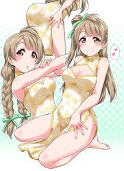 Rule 34 | 10s, 1girl, ass, birthday, braid, breasts, cleavage, cleavage cutout, clothing cutout, commentary request, earrings, grey hair, highres, jewelry, large breasts, long hair, looking at viewer, love live!, love live! school idol project, minami kotori, multiple views, one side up, sitting, twin braids, yellow eyes, yopparai oni