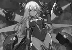 Rule 34 | 1girl, bare shoulders, black heart (neptunia), bodysuit, boots, breasts, buran buta, cleavage, frown, gloves, highres, large breasts, long hair, neptune (series), noire (neptunia), solo, thick thighs, thighhighs, thighs, tsundere