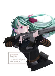 Rule 34 | 1girl, absurdres, apex legends, faalia, green hair, hair ornament, hairclip, highres, holding, holding weapon, md5 mismatch, mikuv1, one eye closed, original, pink eyes, resolution mismatch, source smaller, virtual youtuber, weapon