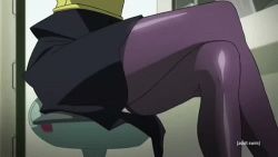 Rule 34 | 10s, 1girl, animated, animated gif, chair, legs, crossed legs, lowres, scarlet (space dandy), sitting, skirt, solo, space dandy, thighhighs, thighs