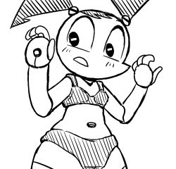 Rule 34 | 1girl, android, itimu, jenny wakeman, monochrome, my life as a teenage robot, robot, simple background, solo