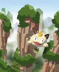 Rule 34 | aircraft, canyon, commentary request, creatures (company), day, fog, game freak, gen 1 pokemon, highres, hot air balloon, logo, meowth, nintendo, outdoors, pokemon, pokemon (anime), silhouette, sky, team rocket, themed object, tomozo (muginosukejr)
