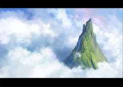 Rule 34 | above clouds, cloud, fantasy, letterboxed, mountain, no humans, original, scenery, usada yuh