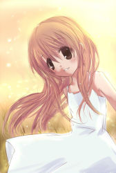 Rule 34 | 00s, bad id, bad pixiv id, brown eyes, brown hair, clannad, dress, girl from the illusionary world, long hair, solo, yutori