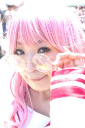 Rule 34 | cosplay, glasses, hekii nana, lucky star, photo (medium), pink hair, sailor, school uniform, serafuku, takara miyuki