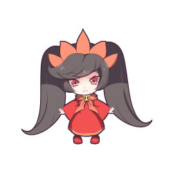 Rule 34 | 1girl, :&lt;, ashley (warioware), big hair, black hair, black pantyhose, closed mouth, commentary request, dress, full body, hairband, highres, long hair, looking at viewer, nenko, nintendo, orange hairband, pantyhose, red dress, red eyes, red footwear, shoes, simple background, skull, sleeves past wrists, solo, standing, tsurime, twintails, very long hair, warioware, white background, wide sleeves