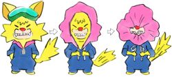 Rule 34 | 1boy, animal ears, blue jumpsuit, cat, cat boy, cat ears, cat tail, fang, furry, furry male, goggles, goggles on head, jumpsuit, lowres, nintendo, official art, open mouth, red nose, spitz, tail, takeuchi kou, third-party source, warioware, warioware: get it together!, yellow fur