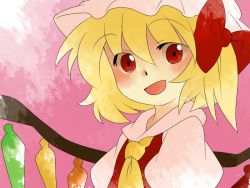 Rule 34 | 1girl, ascot, bad id, bad pixiv id, blonde hair, bow, comic, female focus, flandre scarlet, hammer (sunset beach), hat, open mouth, red eyes, short hair, side ponytail, silent comic, smile, solo, embodiment of scarlet devil, touhou, wings