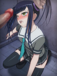 Rule 34 | 00s, 1boy, 1girl, after fellatio, aftersex, black footwear, black hair, black skirt, black thighhighs, blush, breasts, after rape, censored, crying, crying with eyes open, cum, cum in mouth, cum on tongue, cumdrip, disembodied penis, empty eyes, eyebrows, grabbing another&#039;s hair, green eyes, half-closed eyes, hetero, highres, hime cut, ikkitousen, indoors, legs apart, long hair, looking up, miniskirt, mosaic censoring, necktie, open mouth, penis, pleated skirt, rape, romance of the three kingdoms, saji genpou (true), school uniform, serafuku, shirt, shoes, short sleeves, skirt, sleeve cuffs, small breasts, solo focus, squatting, sweat, tears, teeth, thighhighs, tongue, twintails, upper teeth only, veins, veiny penis, wani books, yozo (yozo2000), zettai ryouiki