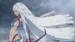 Rule 34 | 1girl, aiming, aiming at viewer, altera (fate), animated, animated gif, armpits, bare shoulders, blunt bangs, breasts, choker, cloud, cloudy sky, crop top, dark skin, detached sleeves, fate/grand order, fate (series), flat chest, foreshortening, groin, headband, highleg, hip focus, holding, holding weapon, huge weapon, huke, long hair, looking at viewer, lowleg, lowres, midriff, multiple views, narrow waist, navel, outdoors, outstretched arm, parted lips, photon ray (fate), red eyes, saber (fate/grand order), screencap, see-through, side slit, skirt, sky, small breasts, snow, source request, standing, strapless, sword, tattoo, tube top, veil, very long hair, weapon, white hair, wind