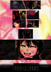 Rule 34 | :d, bad id, bad pixiv id, blush, comic, closed eyes, haruhara, long sleeves, madotsuki, miniskirt, open mouth, skirt, smile, spoilers, suicide, sweater, translated, yume nikki