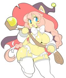 Rule 34 | animal ears, breasts, dog ears, hat, large breasts, navel, staff, theycallhimcake, wide hips, witch hat