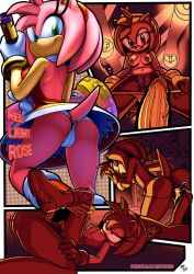 Rule 34 | 1boy, 1girl, amy rose, animal nose, anus, artist name, ass, back, backless dress, backless outfit, bare shoulders, boots, border, breasts, cameltoe, character name, cleft of venus, closed mouth, comic, covered erect nipples, cum, cum in pussy, dress, english text, erection, from behind, furry, furry female, gloves, glowing, green eyes, green hair, hairband, half-closed eyes, hand up, happy, highres, holding, holding weapon, knee boots, kneepits, leaning forward, leg up, licking lips, looking at viewer, looking back, lying, motion lines, multiple views, navel, nipples, nude, on back, outside border, panties, panty pull, pantyshot, patreon username, penis, pov, precum, pulled by self, pussy, red dress, red footwear, red hairband, rockthebull, short dress, short hair, sidelocks, sideways mouth, signature, sleeveless, sleeveless dress, small breasts, smile, sonic (series), standing, thighs, tongue, tongue out, topless, toy hammer, uncensored, underwear, underwear only, upskirt, veins, veiny penis, watermark, weapon, web address, white border, white gloves, white panties