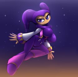 Rule 34 | 2018, arched back, breasts, cameltoe, cleft of venus, hat, highres, jester cap, large breasts, metachoke, nights (character), nights into dreams, wide hips