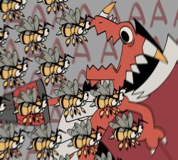 Rule 34 | bee, bug, claws, digimon, digimon (creature), dragon, examon, funbeemon, humor, insect, looking at another, wings