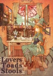 Rule 34 | book, bug, butterfly, cat, crystal, curtains, desk, dress, closed eyes, hat, insect, pantyhose, pointy footwear, red hair, shoes, sitting, smile, stained glass, tagme, thighhighs, window, witch, witch hat