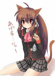 Rule 34 | 1girl, animal ears, bow, kemonomimi mode, little busters!, masayu, natsume rin, pink bow, solo, tail