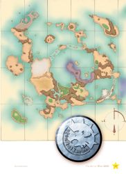 Rule 34 | artbook, artist request, concept art, from above, island, map, no humans, ocean, official art, scenery, solo, star (symbol), still life, water, wild arms, wild arms 2
