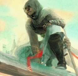 Rule 34 | 1boy, altair ibn la-ahad, assassin&#039;s creed, assassin&#039;s creed (series), bad id, bad pixiv id, black eyes, fingerless gloves, gloves, hood, male focus, sheath, sheathed, shimabara, solo, sword, vambraces, weapon