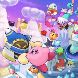 Rule 34 | @ @, bandana, bandana waddle dee, blue headwear, blue skin, cape, cellphone, cerulean (kirby), claws, colored skin, daroach, doc (kirby), fangs, holding, holding phone, kirby, kirby&#039;s epic yarn, kirby&#039;s return to dream land, kirby (series), kirby and the amazing mirror, kirby canvas curse, kirby squeak squad, kirby super star ultra, looking at another, lor starcutter, magolor, marx (kirby), marx soul, mask, meta knight, nintendo, no humans, o o, open mouth, paintbrush, phone, pink skin, prince fluff, rayman limbs, red headwear, red skin, shadow kirby, shoyu nimono, smile, solid oval eyes, star (sky), star (symbol), tongue, tongue out, warp star, yellow eyes, yellow skin