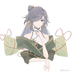 Rule 34 | 1girl, china dress, chinese clothes, closed mouth, dress, food, fu hua, fu hua (azure empyrea), hair ornament, hair over one eye, highres, honkai (series), honkai impact 3rd, long hair, looking at viewer, simple background, sleeveless, sleeveless dress, smile, solo, white background, zhrc