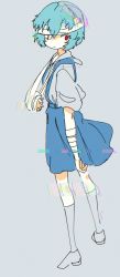 Rule 34 | 1girl, ayanami rei, blue hair, highres, neon genesis evangelion, nzeneee, school uniform, solo, tokyo-3 middle school uniform