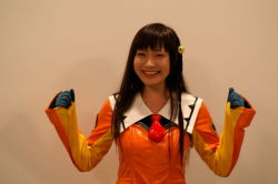 Rule 34 | 1girl, cosplay, cosplay photo, fukui yukari, nono (top wo nerae 2!), photo (medium), pvc, real life, solo, top wo nerae 2!, voice actor