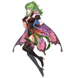 Rule 34 | 1girl, black footwear, black gloves, boots, breasts, cleavage, fairy wings, fire emblem, fire emblem awakening, fire emblem heroes, gloves, green eyes, green hair, high heel boots, high heels, highres, large breasts, long hair, nintendo, non-web source, official alternate costume, official art, ponytail, solo, thigh boots, tiara, tiki (adult) (fire emblem), tiki (adult) (resplendent) (fire emblem), tiki (fire emblem), wings, zonotaida