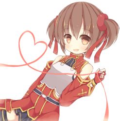 Rule 34 | 10s, 1girl, armor, bad id, bad pixiv id, black thighhighs, breastplate, brown eyes, brown hair, child, fingerless gloves, gloves, heart, peta (petalol), ribbon, short hair, short twintails, silica, smile, solo, sword art online, thighhighs, twintails