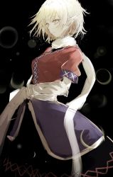 Rule 34 | 1girl, absurdres, blonde hair, breasts, highres, long sleeves, mizuhashi parsee, one-hour drawing challenge, pointy ears, scarf, short hair, skirt, solo, touhou, watchi, yellow eyes