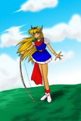 Rule 34 | 1990s (style), akazukin chacha, bow, magical princess, standing, weapon