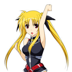 Rule 34 | 00s, armpits, belt, blonde hair, fate testarossa, fate testarossa (true sonic form), long hair, lyrical nanoha, mahou shoujo lyrical nanoha, mahou shoujo lyrical nanoha strikers, makomako, red eyes, twintails