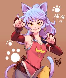 Rule 34 | adelle (fft), animal ears, belt, belt pouch, cat ears, cat girl, cat tail, final fantasy, final fantasy tactics a2, final fantasy tactics advance, long sleeves, mateus upd, pink hair, pouch, red ribbon, ribbon, smile, tail, yellow eyes