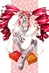 Rule 34 | 1girl, absurdres, arm up, bag, boots, candy, coat, colored tongue, dress, drill hair, fishnet pantyhose, fishnets, food, food in mouth, full body, fur coat, grey dress, grey footwear, grey hair, hairband, heterochromia, highres, holding, holding bag, hololive, hololive indonesia, hyde (tabakko), jewelry, knee boots, kureiji ollie, kureiji ollie (mafia princess), lollipop, long hair, multicolored hair, necklace, off shoulder, open clothes, open coat, open mouth, pantyhose, patchwork skin, pearl necklace, purple tongue, red eyes, red hair, ring, shopping bag, solo, stitched face, stitched leg, stitched torso, stitches, sunglasses, tongue, tongue out, twin drills, twintails, two-tone hair, udin (kureiji ollie), very long hair, virtual youtuber, white coat, white hairband, x-shaped eyewear, yellow eyes