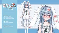 Rule 34 | :&lt;, :3, @ @, ahoge, animal ears, animated, bandaged head, bandages, bare shoulders, barefoot, bespectacled, black choker, black ribbon, blood, blood stain, blue hair, blush, choker, dot nose, dress, empty eyes, frilled dress, frills, glasses, gradient hair, hair between eyes, hair ornament, hikimayu, indie virtual youtuber, light blue hair, live2d, long hair, lop rabbit ears, multicolored hair, music, open mouth, pantyhose, para (vtuber), pom pom (clothes), rabbit ears, red-framed eyewear, red eyes, ribbon, shaded face, sharp teeth, short dress, sound, spaghetti strap, sundress, teeth, thick eyebrows, tsurime, twitter username, very long hair, video, virtual youtuber, watermark, web address, white dress, white pantyhose, wwparasi, x hair ornament, zoom layer