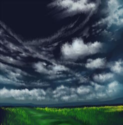 Rule 34 | 3 degrees celsius, bad id, bad pixiv id, cloud, field, grass, landscape, mountain, scenery, sky