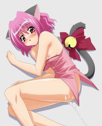 Rule 34 | 00s, 1girl, absurdres, aftersex, animal ears, bell, blush, bow, breasts, cat ears, cat tail, clothed sex, cum, cum in pussy, cumdrip, highres, leotard, magical girl, mew ichigo, momomiya ichigo, nipples, pink hair, short hair, small breasts, solo, sugimura tomokazu, tail, tail bell, tail bow, tail ornament, tokyo mew mew