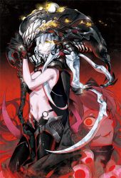 Rule 34 | 10s, 2girls, abyssal ship, airfield princess, bodysuit, cape, gloves, glowing, hat, horns, kantai collection, long hair, multiple girls, pale skin, red eyes, silver hair, tsurukame, wo-class aircraft carrier, yellow eyes